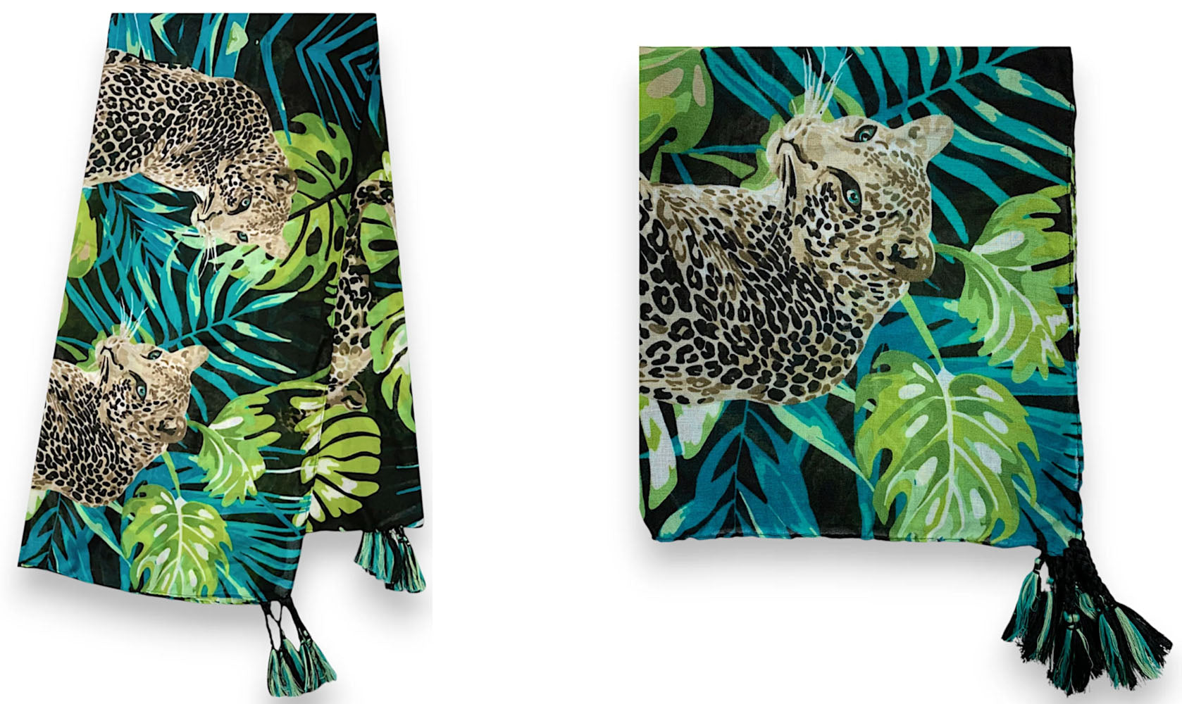 Black Leopard Print Scarf