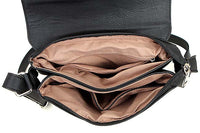 A-SHU LARGE BLACK MULTI POCKET CROSS BODY MESSENGER BAG - A-SHU.CO.UK