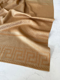 GEOMETRIC LIGHT BEIGE LIGHTWEIGHT PASHMINA SHAWL SCARF