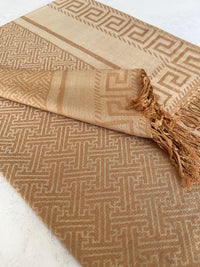 GEOMETRIC LIGHT BEIGE LIGHTWEIGHT PASHMINA SHAWL SCARF