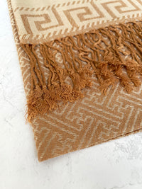 GEOMETRIC LIGHT BEIGE LIGHTWEIGHT PASHMINA SHAWL SCARF