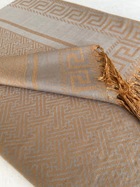 GEOMETRIC GREY LIGHTWEIGHT PASHMINA SHAWL SCARF