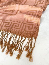 GEOMETRIC PINK LIGHTWEIGHT PASHMINA SHAWL SCARF