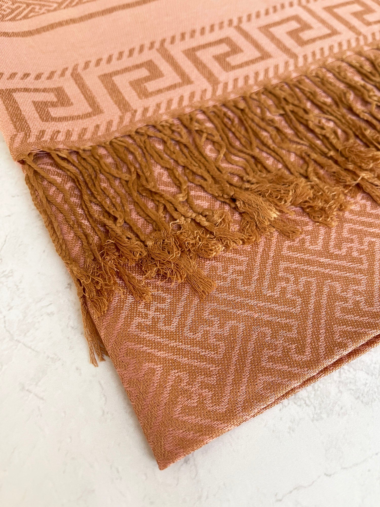 GEOMETRIC PINK LIGHTWEIGHT PASHMINA SHAWL SCARF