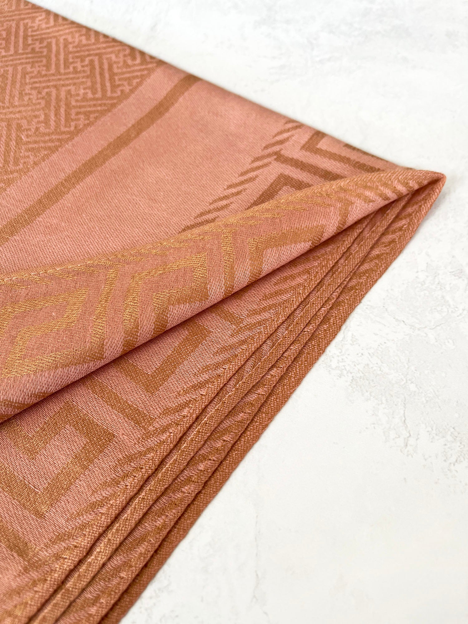 GEOMETRIC PINK LIGHTWEIGHT PASHMINA SHAWL SCARF