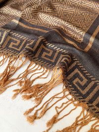 GEOMETRIC PLUM LIGHTWEIGHT PASHMINA SHAWL SCARF