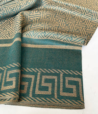 GEOMETRIC TEAL LIGHTWEIGHT PASHMINA SHAWL SCARF