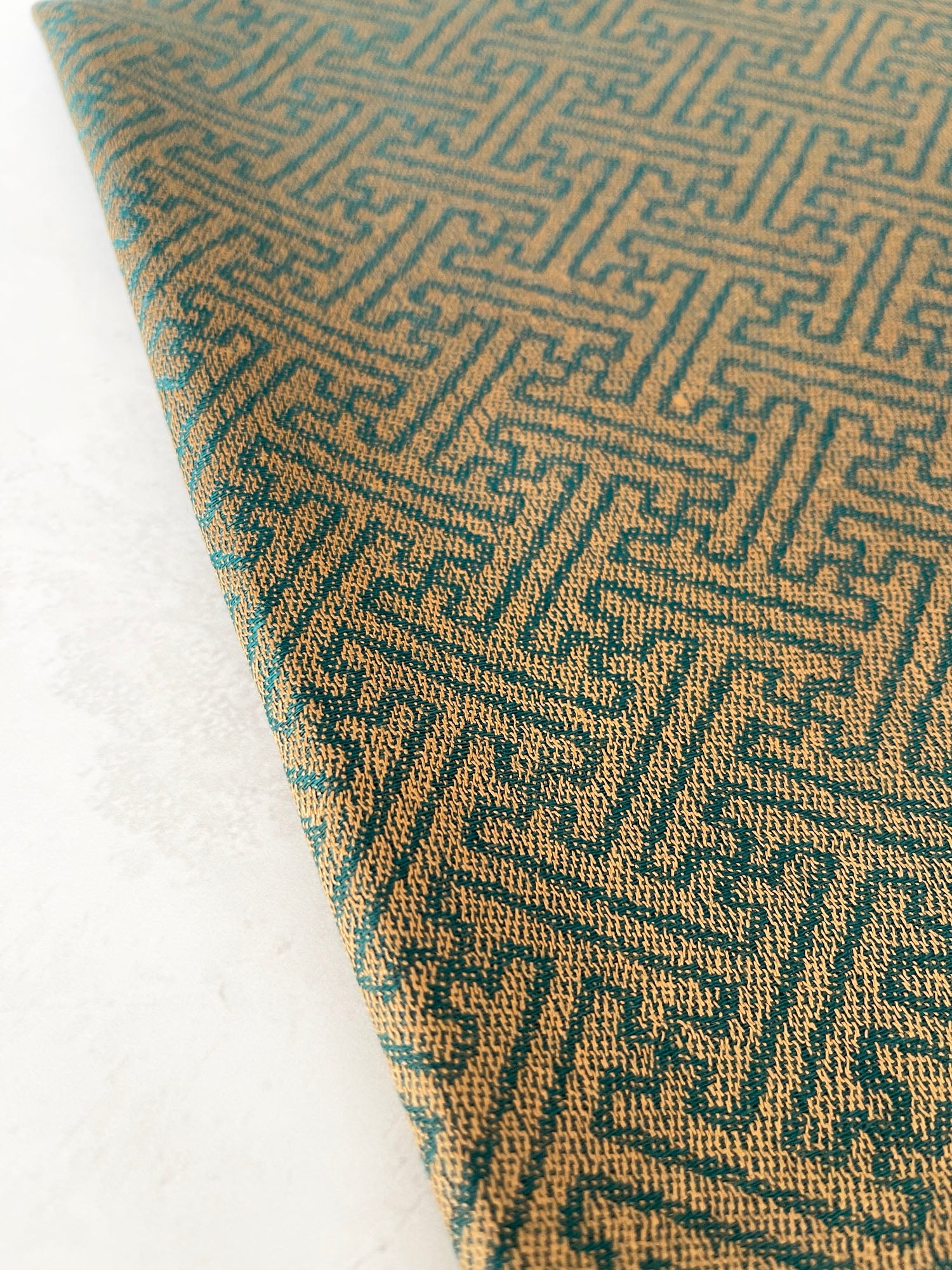 GEOMETRIC TEAL LIGHTWEIGHT PASHMINA SHAWL SCARF
