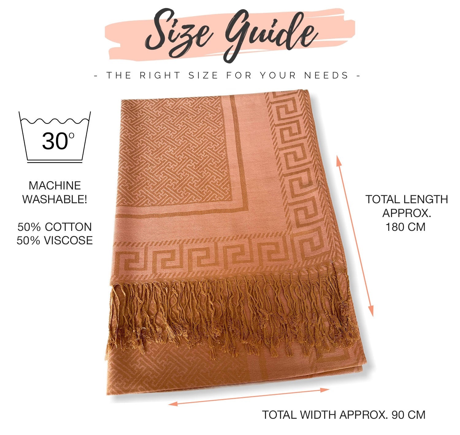 GEOMETRIC PINK LIGHTWEIGHT PASHMINA SHAWL SCARF