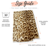 LARGE BEIGE OMBRE COTTON MIX LEOPARD PRINT SCARF