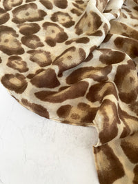 LARGE BEIGE OMBRE COTTON MIX LEOPARD PRINT SCARF