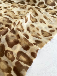 LARGE BEIGE OMBRE COTTON MIX LEOPARD PRINT SCARF