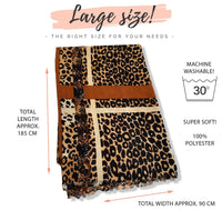 Brown Snakeskin and Leopard Print Scarf