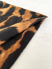 LARGE BROWN WOOL BIG LEOPARD PRINT SCARF