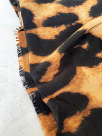 LARGE BROWN WOOL BIG LEOPARD PRINT SCARF