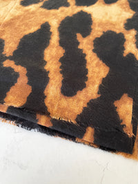 LARGE BROWN WOOL BIG LEOPARD PRINT SCARF