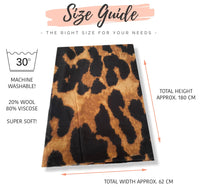 LARGE BROWN WOOL BIG LEOPARD PRINT SCARF