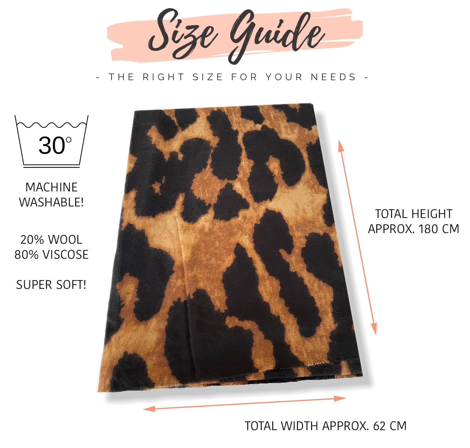 LARGE BROWN WOOL BIG LEOPARD PRINT SCARF