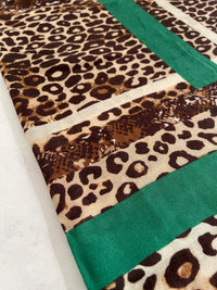 Green Snakeskin and Leopard Print Scarf
