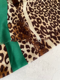 Green Snakeskin and Leopard Print Scarf