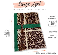 Green Snakeskin and Leopard Print Scarf
