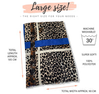 Royal Blue Snakeskin and Leopard Print Scarf