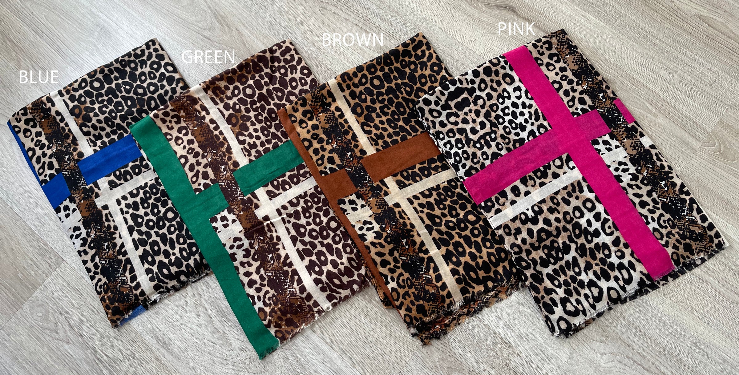 Fuchsia Pink Snakeskin and Leopard Print Scarf