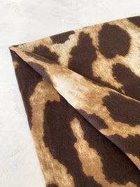LARGE TAUPE WOOL BIG LEOPARD PRINT SCARF
