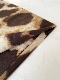 LARGE TAUPE WOOL BIG LEOPARD PRINT SCARF