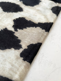 LARGE BEIGE WOOL BIG LEOPARD PRINT SCARF