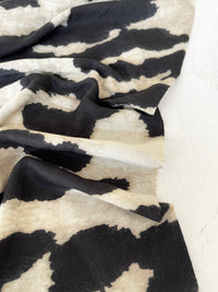 LARGE BEIGE WOOL BIG LEOPARD PRINT SCARF