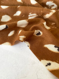 LARGE BROWN WOOL SPOTTY LEOPARD PRINT SCARF