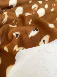 LARGE BROWN WOOL SPOTTY LEOPARD PRINT SCARF