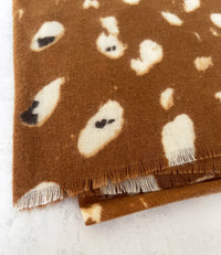 LARGE BROWN WOOL SPOTTY LEOPARD PRINT SCARF
