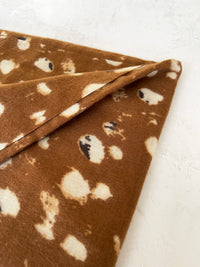 LARGE BROWN WOOL SPOTTY LEOPARD PRINT SCARF