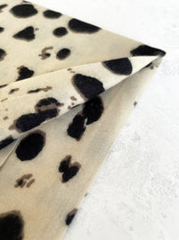 LARGE CREAM WOOL SPOTTY LEOPARD PRINT SCARF