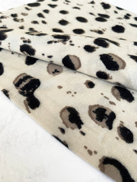 LARGE CREAM WOOL SPOTTY LEOPARD PRINT SCARF