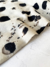 LARGE CREAM WOOL SPOTTY LEOPARD PRINT SCARF