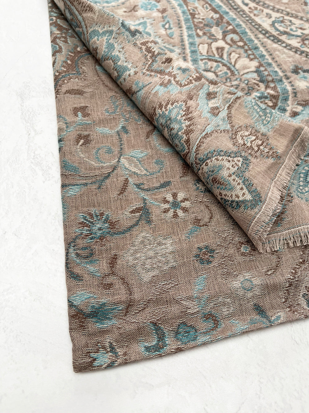 LARGE HAZED GREY MULTI COLOUR PAISLEY PASHMINA SHAWL SCARF WRAP
