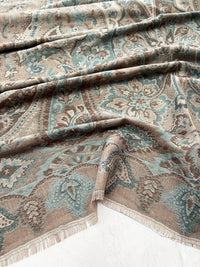 LARGE HAZED GREY MULTI COLOUR PAISLEY PASHMINA SHAWL SCARF WRAP