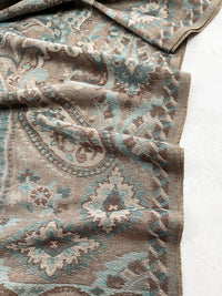 LARGE HAZED GREY MULTI COLOUR PAISLEY PASHMINA SHAWL SCARF WRAP