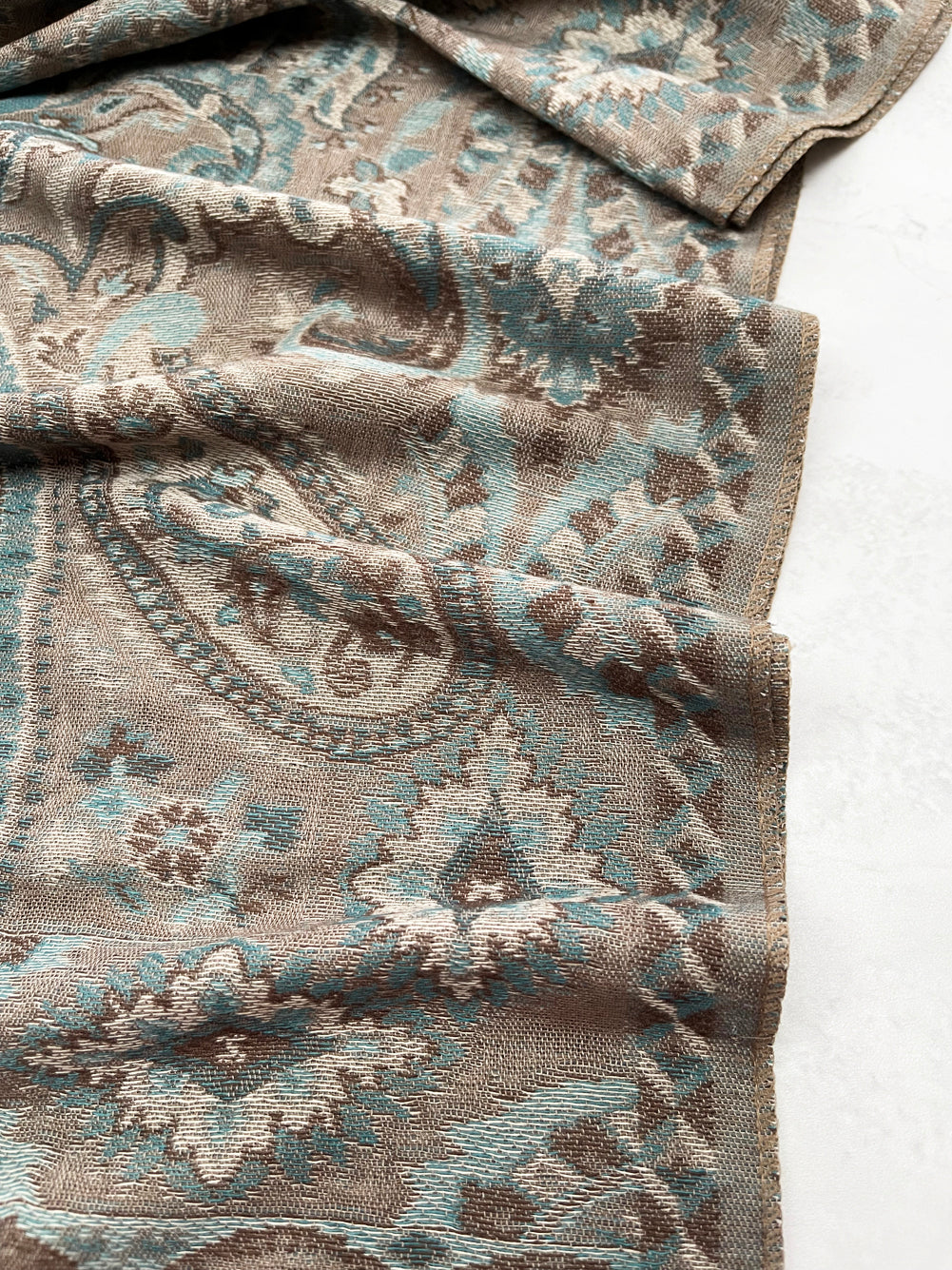 LARGE HAZED GREY MULTI COLOUR PAISLEY PASHMINA SHAWL SCARF WRAP