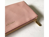 SMALL MULTI-POCKET CROSSBODY PURSE BAG WITH WRIST AND LONG STRAPS - LIGHT PINK