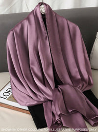 LONG PLAIN MOCHA SATIN SCARF SHAWL WRAP