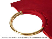 A-SHU 2 PIECE FAUX SUEDE HOLDALL HANDBAG / FOLD-OVER CLUTCH BAG WITH CROSS-BODY BAG - BEIGE - A-SHU.CO.UK