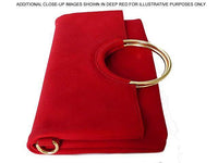 A-SHU 2 PIECE FAUX SUEDE HOLDALL HANDBAG / FOLD-OVER CLUTCH BAG WITH CROSS-BODY BAG - BEIGE - A-SHU.CO.UK