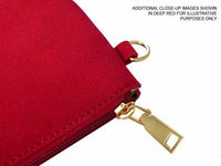 A-SHU 2 PIECE FAUX SUEDE HOLDALL HANDBAG / FOLD-OVER CLUTCH BAG WITH CROSS-BODY BAG - BEIGE - A-SHU.CO.UK