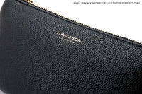 SMALL MULTI-POCKET CROSSBODY PURSE BAG WITH WRIST AND LONG STRAPS - NAVY BLUE