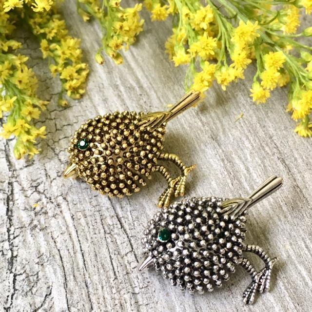 A-SHU ANTIQUE VINTAGE METAL 3-D SILVER BIRD BROOCH / DRESS COLLAR SCARF PIN - A-SHU.CO.UK