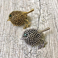 A-SHU ANTIQUE VINTAGE METAL 3-D SILVER BIRD BROOCH / DRESS COLLAR SCARF PIN - A-SHU.CO.UK